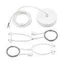 pendant suspension PLANK, silver, white