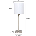 Luminaria de mesa NOOR redondo, con interruptor, con pantalla E27 IP20