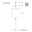 Luminaria de mesa NOOR redondo, con interruptor, con pantalla E27 IP20