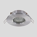 Steinhauer recessed luminaire PÉLITE SPOT round, rigid, with open cable GU10 IP44, steel brushed dimmable