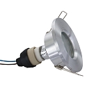 Steinhauer recessed luminaire PÉLITE SPOT round, rigid, with open cable GU10 IP44, steel brushed dimmable