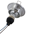 Steinhauer recessed luminaire PÉLITE SPOT round, rigid, with open cable GU10 IP44, steel brushed dimmable