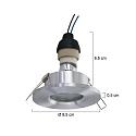 Steinhauer recessed luminaire PÉLITE SPOT round, rigid, with open cable GU10 IP44, steel brushed dimmable