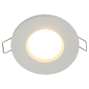 Steinhauer recessed luminaire PÉLITE SPOT round, rigid, with open cable GU10 IP44, white matt dimmable