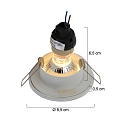 Steinhauer recessed luminaire PÉLITE SPOT round, rigid, with open cable GU10 IP44, white matt dimmable