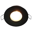 Steinhauer Luminaria empotrable P�LITE SPOT redondo, r�gido, con cable abierto GU10 IP44, negro mate regulable