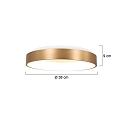 Luminaria de techo RINGLEDE - � 38CM redondo, medio, directo / indirecto IP20, dorado regulable