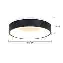 Luminaria de techo RINGLEDE - � 48CM grande, redondo, directo / indirecto IP20, negro mate regulable