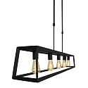 Mexlite pendant luminaire BUCKLEY 5 flames, adjustable E27 IP20, black matt dimmable