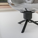 Steinhauer table lamp REFLEXION - � 22CM 1 flame, flat, with switch, with plug E27 IP20, black matt 