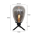 Steinhauer Luminaria de mesa REFLEXION - � 15CM de 1 llama, alto, con interruptor, con enchufe E27 IP20, negro mate 