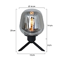 Steinhauer table lamp REFLEXION - � 14CM 1 flame, with switch, with plug E27 IP20, black matt 