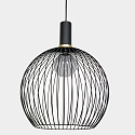 Mexlite Mexlite Pendant luminaire AUREOLE, 1 flame, with gold ring, 45cm, black
