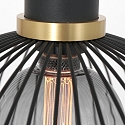 Mexlite Mexlite Pendant luminaire AUREOLE, 1 flame, with gold ring, 45cm, black