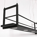 Steinhauer Luminaria colgante TØR de 6 llamas, con estante IP20, negro mate regulable