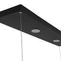 Steinhauer Luminaria colgante TØR de 6 llamas, con estante IP20, negro mate regulable