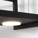 Steinhauer Luminaria colgante TØR de 6 llamas, con estante IP20, negro mate regulable
