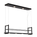 Steinhauer Luminaria colgante TØR de 6 llamas, con estante IP20, negro mate regulable