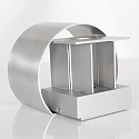 Luminaria de pared MURO Arriba-Abajo, redondo, ajustable G9 IP20, acero cepillado regulable