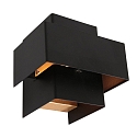 Steinhauer Luminaria de pared MURO simple, angular, directo / indirecto G9 IP20, negro mate regulable