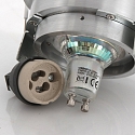 recessed luminaire P�LITE SPOT round, rigid, set back GU10 IP20, steel brushed dimmable