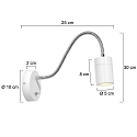 Mexlite Luminaria de pared UPROUND de 1 llama GU10 IP20, blanco 