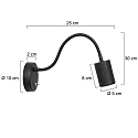 Mexlite Luminaria de pared UPROUND de 1 llama GU10 IP20, negro 