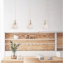 Mexlite pendant luminaire GRAZIOGLASS ?18cm E27 IP20, brass
