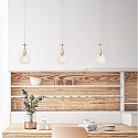 Mexlite pendant luminaire GRAZIOGLASS ?14cm E27 IP20, brass