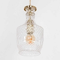 Mexlite pendant luminaire GRAZIOGLASS ?12,5cm E27 IP20, brass