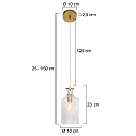 Mexlite pendant luminaire GRAZIOGLASS ?10cm E27 IP20, brass