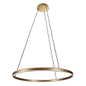 Luminaria colgante RINGLUX Arriba-Abajo IP20, dorado regulable