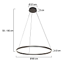 Steinhauer pendant luminaire RINGLUX up / down IP20, black dimmable