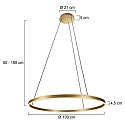 pendant luminaire RINGLUX up / down IP20, gold dimmable