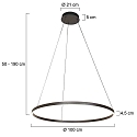 Steinhauer pendant luminaire RINGLUX up / down IP20, black dimmable