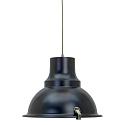 Steinhauer Luminaria colgante PARADE abajo, de 1 llama, con difusor E27 IP20, negro mate regulable