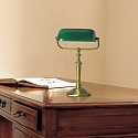 Luminaria de mesa ANCILLA de 1 llama E27 IP20, verde, color bronce regulable