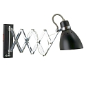 Luminaria de pared SPRING lang, con interruptor, con enchufe, ajustable E27 IP20, negro mate regulable