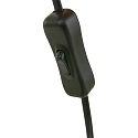 Luminaria de apriete SPRING con interruptor, con enchufe, ajustable E27 IP20, negro mate 