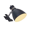 Luminaria de apriete SPRING con interruptor, con enchufe, ajustable E27 IP20, negro mate 