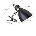 Luminaria de apriete SPRING con interruptor, con enchufe, ajustable E27 IP20, negro mate 
