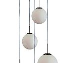 Steinhauer Luminaria colgante BOLLIQUE de 5 llamas, lang E27 IP20, acero cepillado regulable