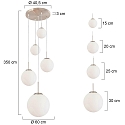 Steinhauer Luminaria colgante BOLLIQUE de 5 llamas, lang E27 IP20, acero cepillado regulable