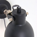 Mexlite Luminaria de pared CERA con interruptor, con enchufe, ajustable E27 IP20, negro mate regulable
