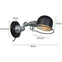 Luminaria de pared DAVIN corto, con interruptor, con brazo articulado E14 IP20