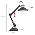 anne light & home Luminaria de mesa ZAPPA con interruptor, con brazo articulado, con enchufe E27 IP20, negro mate 