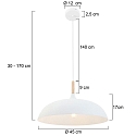 Mexlite Mexlite Pendant luminaire BJORR, 1 flame, 45cm, white
