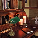 Mexlite Luminaria de mesa BELANA de 1 llama E27 IP20, verde, color bronce regulable