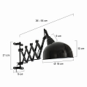 Steinhauer Luminaria de pared YORKSHIRE de 1 llama, con interruptor, con enchufe, ajustable E27 IP20, negro mate 