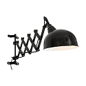 Steinhauer Luminaria de pared YORKSHIRE de 1 llama, con interruptor, con enchufe, ajustable E27 IP20, negro mate 